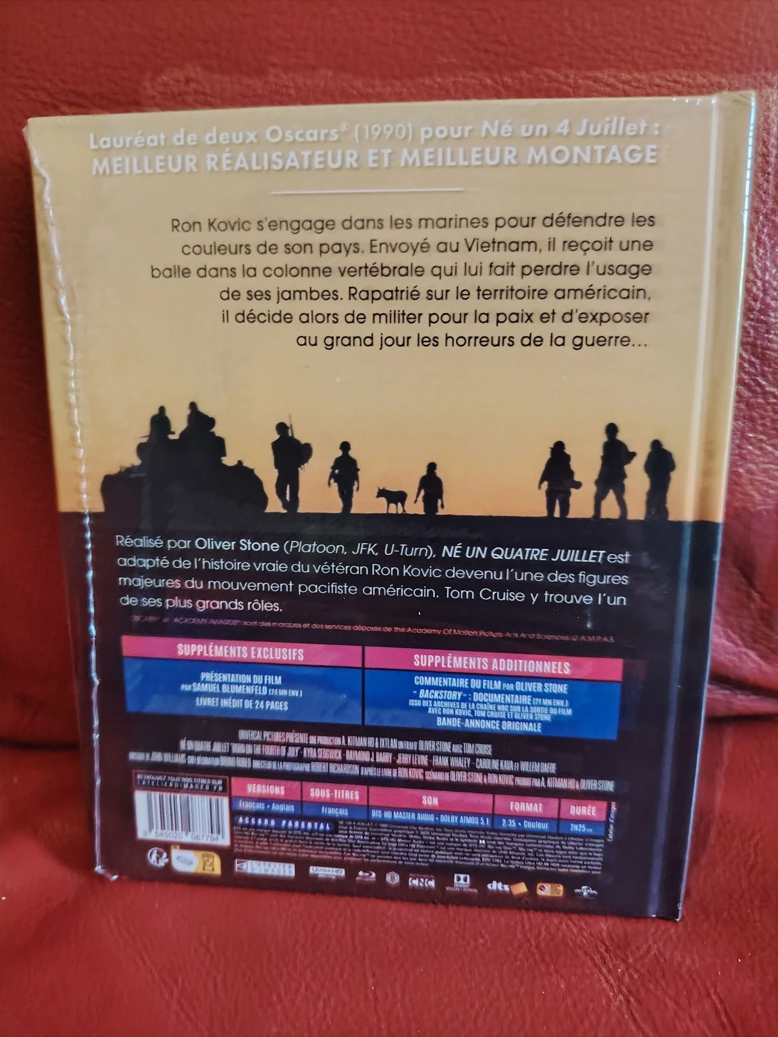 Né un 4 juillet editie collector limitée 4k blu ray livret – photo 3